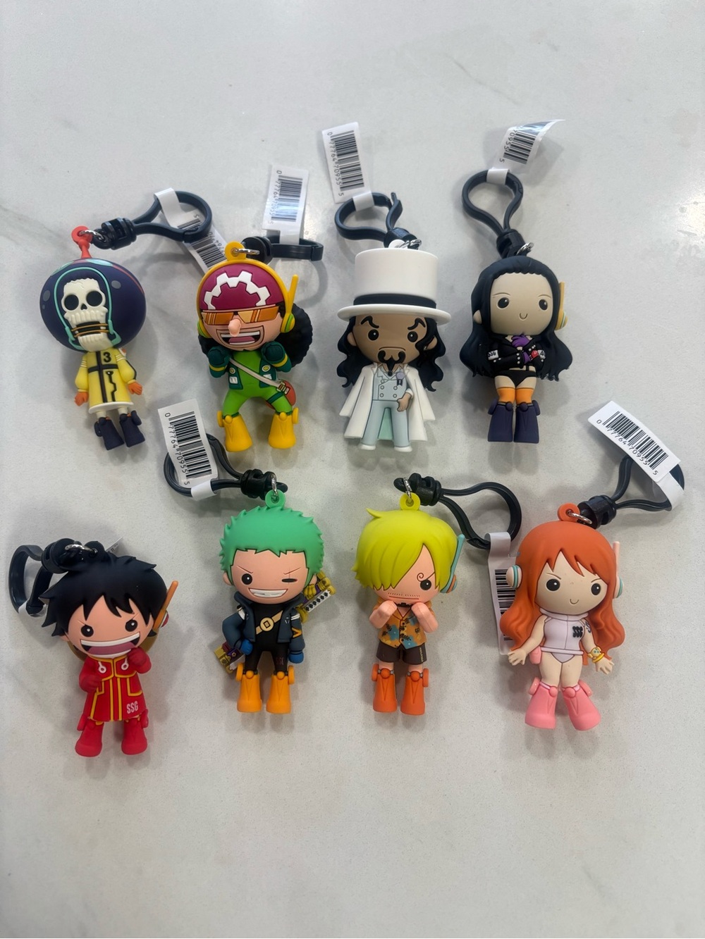 One Piece Egghead Arc 3D Foam Figural Keychain Lot of 8 - Like New with Tags